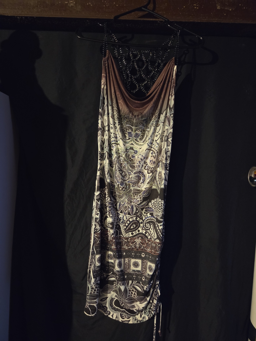 S-Twelve Rhinestone Beaded Back Dress Vintage